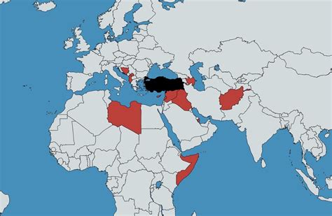 Map showing Turkey’s Overseas Military Bases. Turkey has the largest deployment of international ...