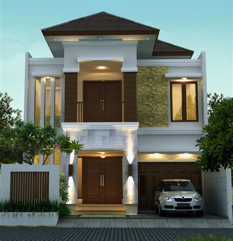 Desain Rumah Tropis 2 Lantai Di Lahan 9 x 20 M2_perspektif 1 ~ Desain Rumah Online