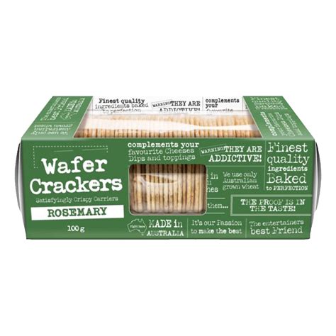 Wafer Crackers Satisfyingly Crispy Carriers Rosemary 100g | Lighthouse Care