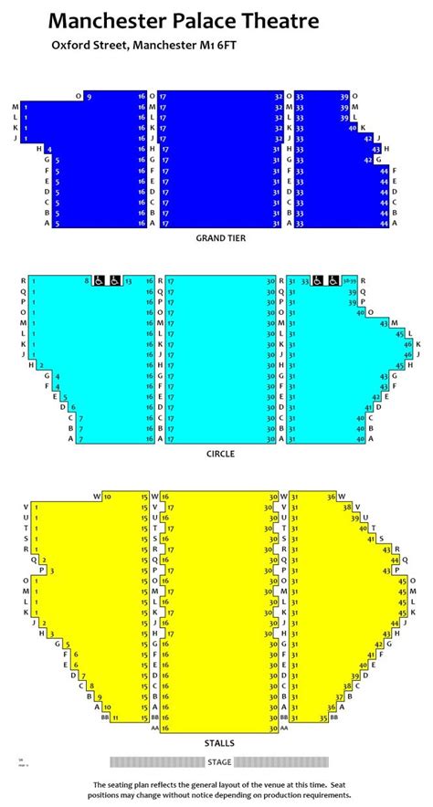 Palace Theatre Seating Plan Manchester - Rectangle Circle