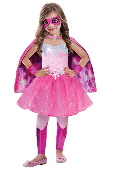 Christys Dress Up Superhero Barbie Princess Power Girls Fancy Dress Full Costume | eBay