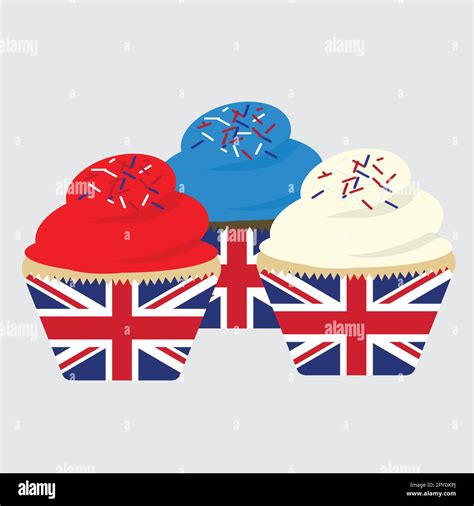 Coronation Union Flag cupcakes vector illustration Stock Vector Image & Art - Alamy