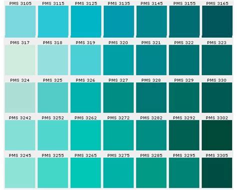 PANTONES en turquesa - Buscar con Google | Verde agua color, Pantone verde, Paletas de pintura