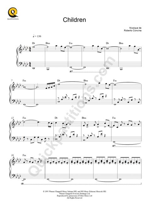 Children Piano Sheet Music - Robert Miles (Digital Sheet Music)