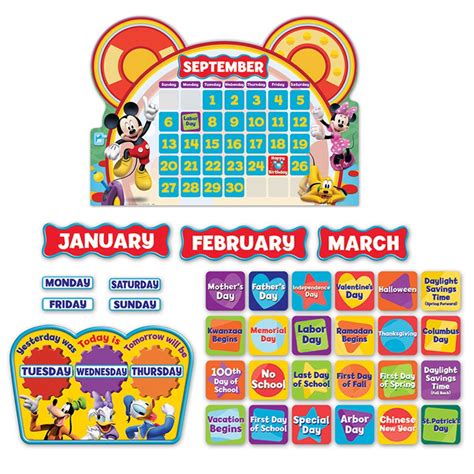 Mickey Mouse Clubhouse Calendar Bulletin Board Set - EU-847535 | Eureka ...