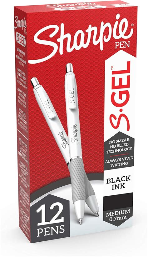 SHARPIE S-Gel, Gel Pens, Medium Point (0.7mm), Black Gel Ink Pens, 12 Count, 2126236 : Amazon.ca ...