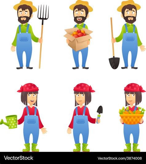 Farmer cartoon character Royalty Free Vector Image