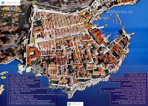 Карта Дубровника - старый город | Map of Dubrovnik - old town