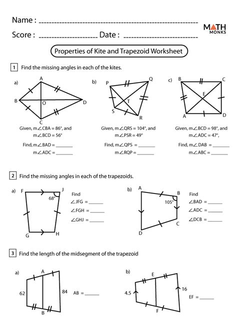 Area Of Triangle And Trapezoid Worksheet