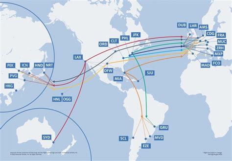 American Airlines Flight Route Map