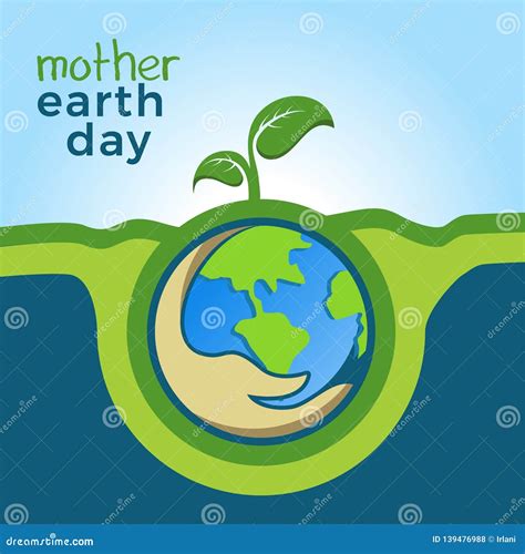 Mother earth day poster stock vector. Illustration of earth - 139476988