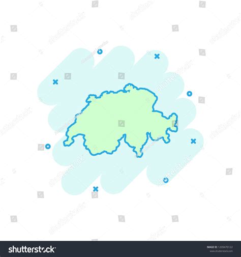 Vector Cartoon Switzerland Map Icon Comic Stock Vector (Royalty Free) 1209470122 | Shutterstock