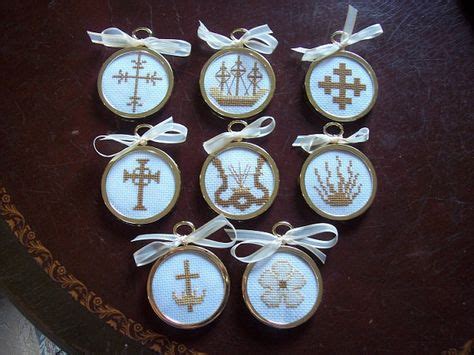 Chrismon Ornaments Cross Stitched for Christmas or Easter | Christian symbols, Christian crafts ...