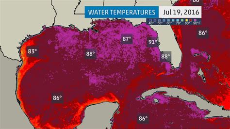 Gulf Of Mexico Temperature Map