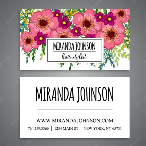 Premium Vector | Floral business card template