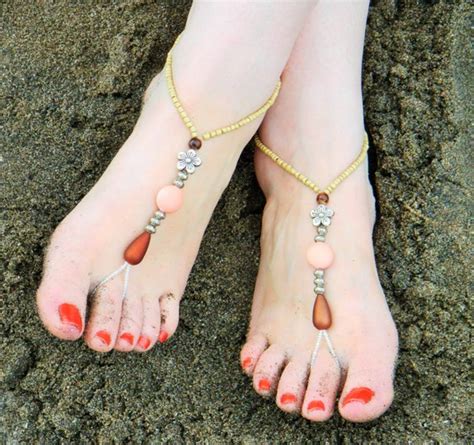 Barefoot Sandals Beach Sandals Beaded Sandals by SawItBoughtIt