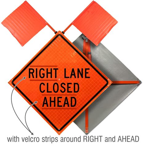 Right Lane Closed Ahead Sign X4731 - by SafetySign.com