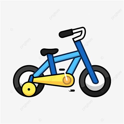 Kid Bicycle Clipart PNG Images, Vector Blue Yellow Kids Bicycle Bike ...