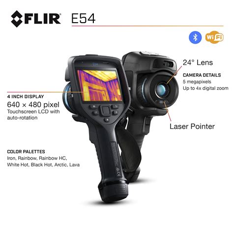 FLIR E54 Advanced Thermal Imaging Camera with 24° Lens, 320x240, -20°C to +650°C: Buy Online in ...