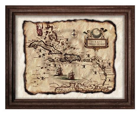 Old Pirate Treasure Map Art of CaribbeanAntique Map of | Etsy