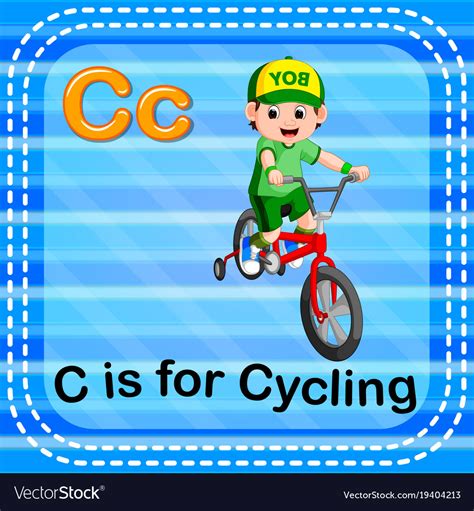 Flashcard letter c is for cycling Royalty Free Vector Image