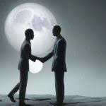 Slobama shakes hands with MoonMan Meme Generator - Imgflip