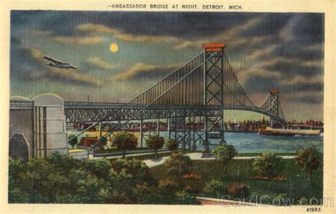 Ambassador Bridge At Night Detroit, MI