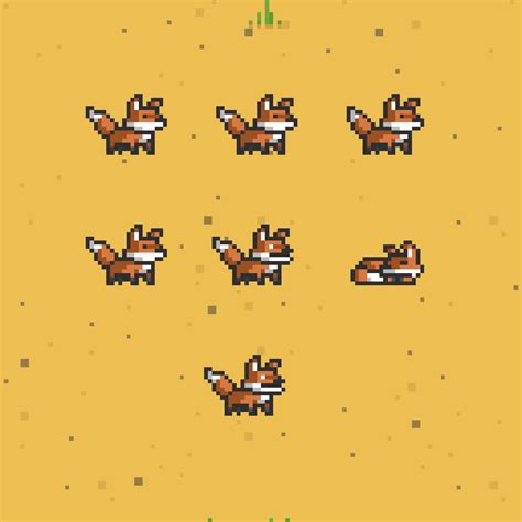 2D Pixel Art Fox Sprites by Elthen's Pixel Art Shop