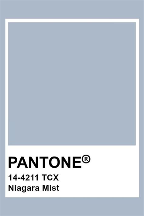 pantone's logo with the words, 14 - 421 tcx niagara mist