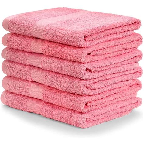 THE CLEAN STORE Bath Towels, Pink, 24 x 46 in. Towels for Pool, Spa ...