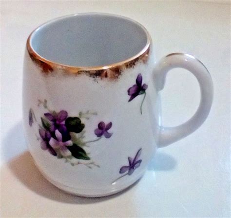 Purple Flowers China Coffee Cup Gold Tone Trim Bubble Shaped #unknown | Coffee, Pink and purple ...