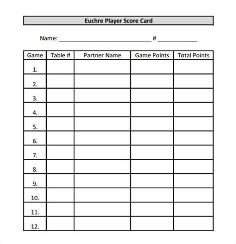 FREE 6+ Sample Euchre Score Card Templates in MS Word | PDF | Euchre ...