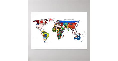 HD World Flags Map Poster | Zazzle