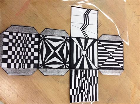 8th grade Op Art cube | Art cube, Op art, Shape art