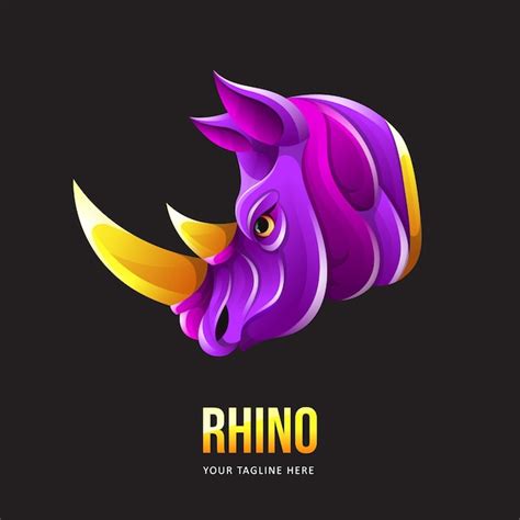 Premium Vector | Colorful rhino logo design