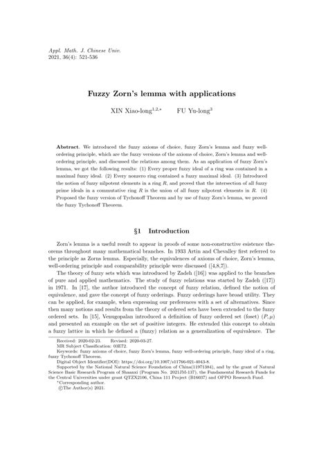 (PDF) Fuzzy Zorn’s lemma with applications