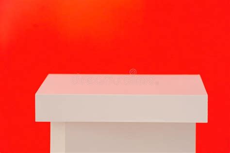 Product Display Background. White Square Box Podium on Red Background. Stock Photo - Image of ...
