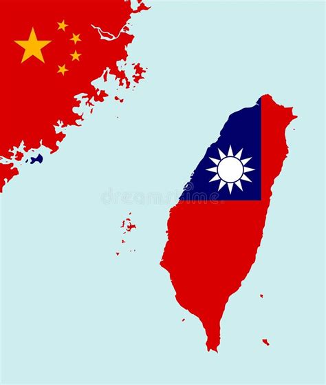 Taiwan and Taiwan Strait Map Illustration Stock Illustration ...