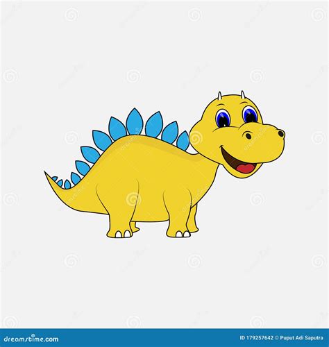 Yellow Dinosaur Poster For Kids Vector Illustration | CartoonDealer.com ...