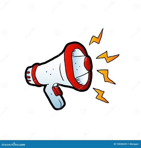 Hand Draw Megaphone Cartoon Vector Illustration | CartoonDealer.com ...