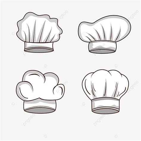 Chef Hat Drawing Vector Design Images, White Chef Hat Gray Shadow ...