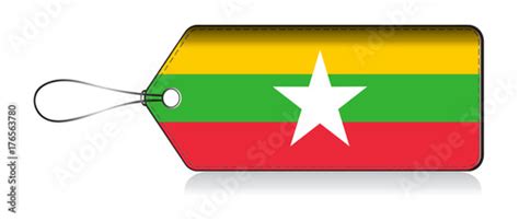 Myanmar flag label, Made in Myanmar, Myanmar emoji flag logo - Buy this ...