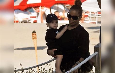 Janet Jackson Takes Son Eissa Al Mana To Beach