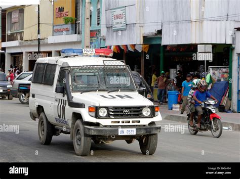 UN vehicles in the city of Dili, Timor Leste (East Timor Stock Photo ...