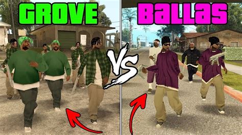 GTA San Andreas - Grove Street vs Ballas Gang & Killing CJ, Sweet and Ryder! (Gang War) - YouTube