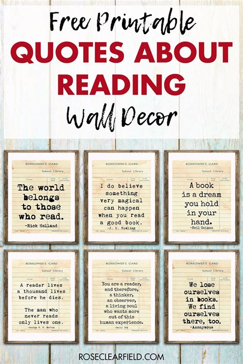 Free Printable Reading Quotes Wall Art | Printable reading quotes ...