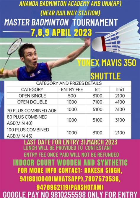 UPCOMING BADMINTON TOURNAMENTS 2023 – Badmintonpb