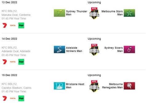 Big Bash League (BBL) 2022-2023 Schedule Archives - SPORTS DANKA