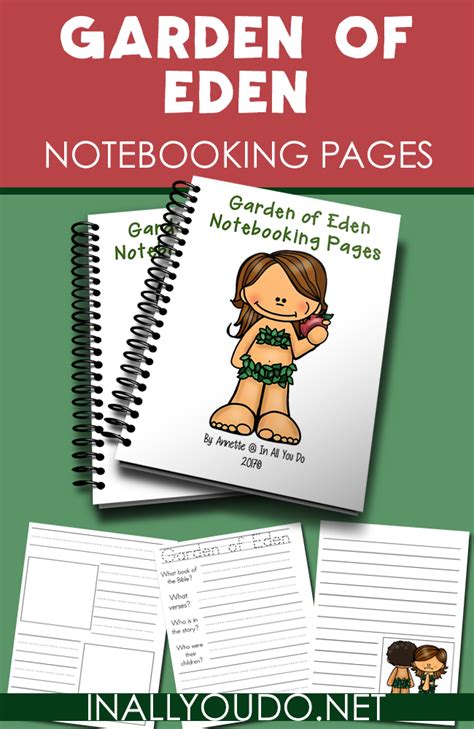 Garden of Eden Notebooking Pages | Homeschool, What book, Homeschool freebies