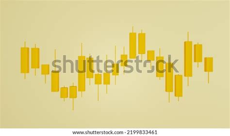 3d Rendering Gold Candlestick Chart Isolated Stock Illustration ...